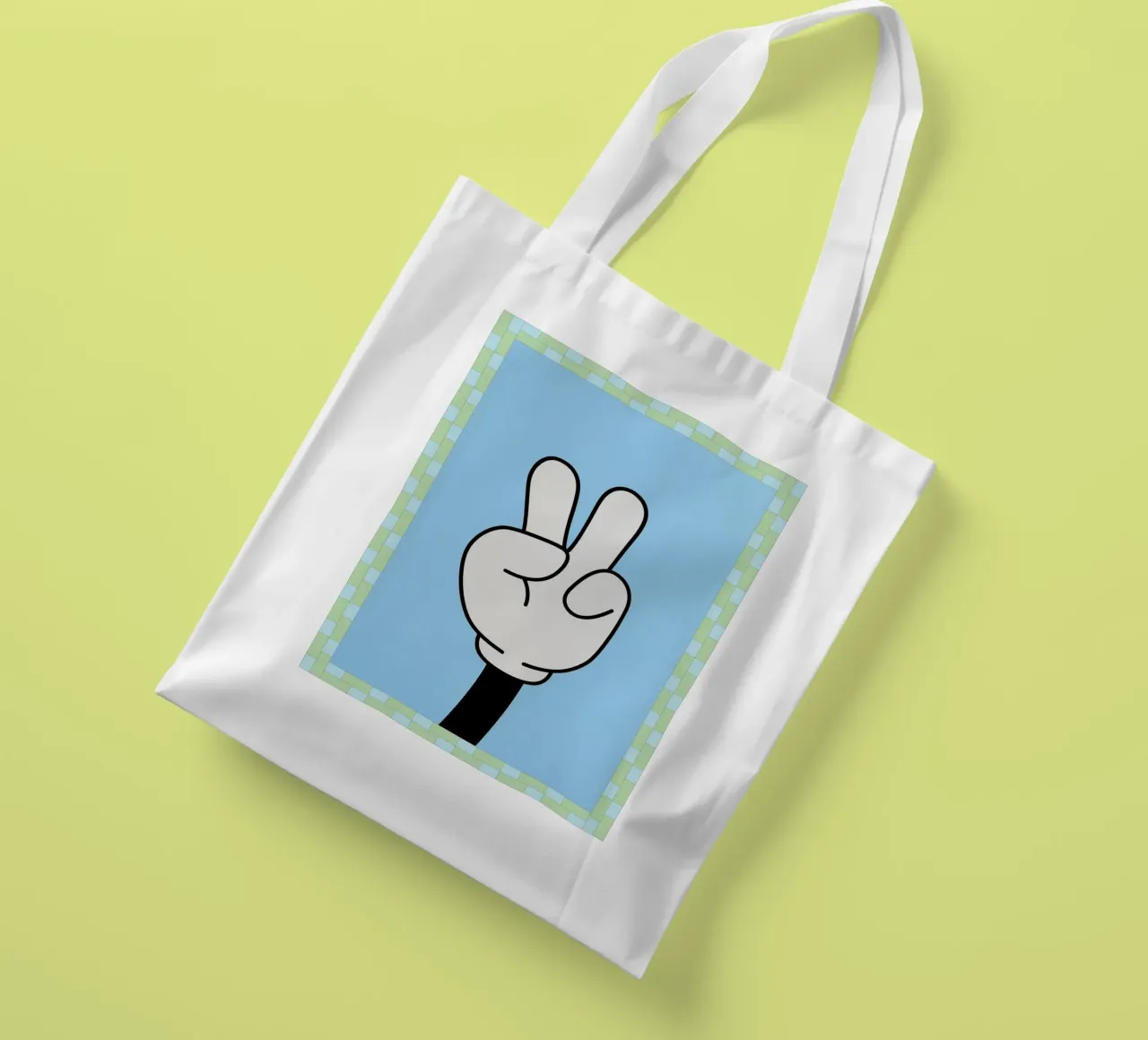 mano di pace borsa in juta da Deetooz