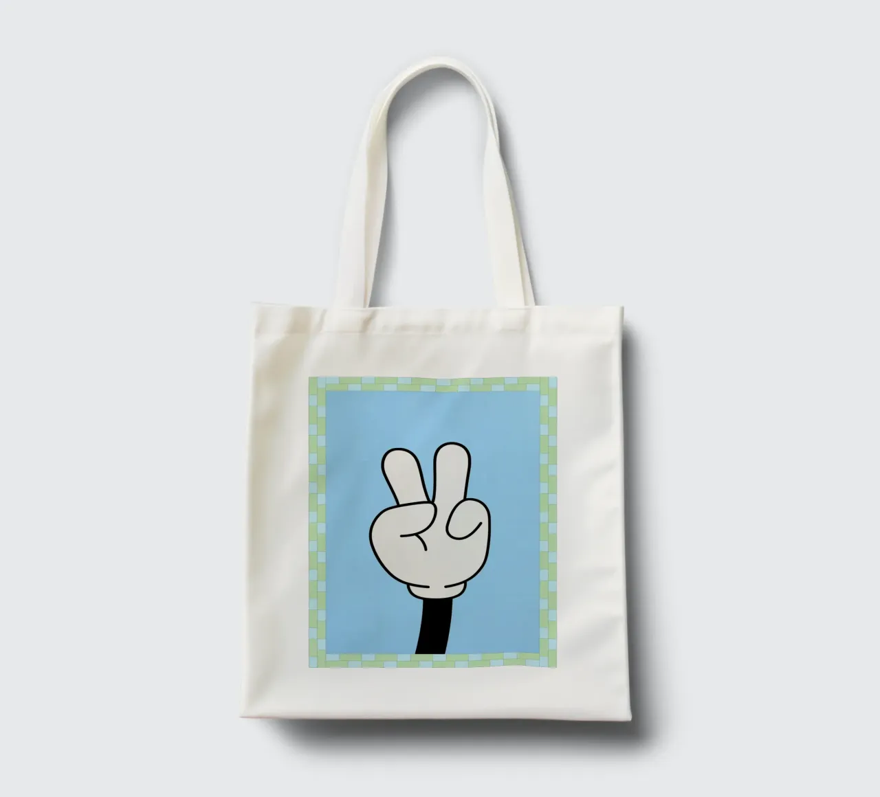 mano di pace borsa in juta da Deetooz