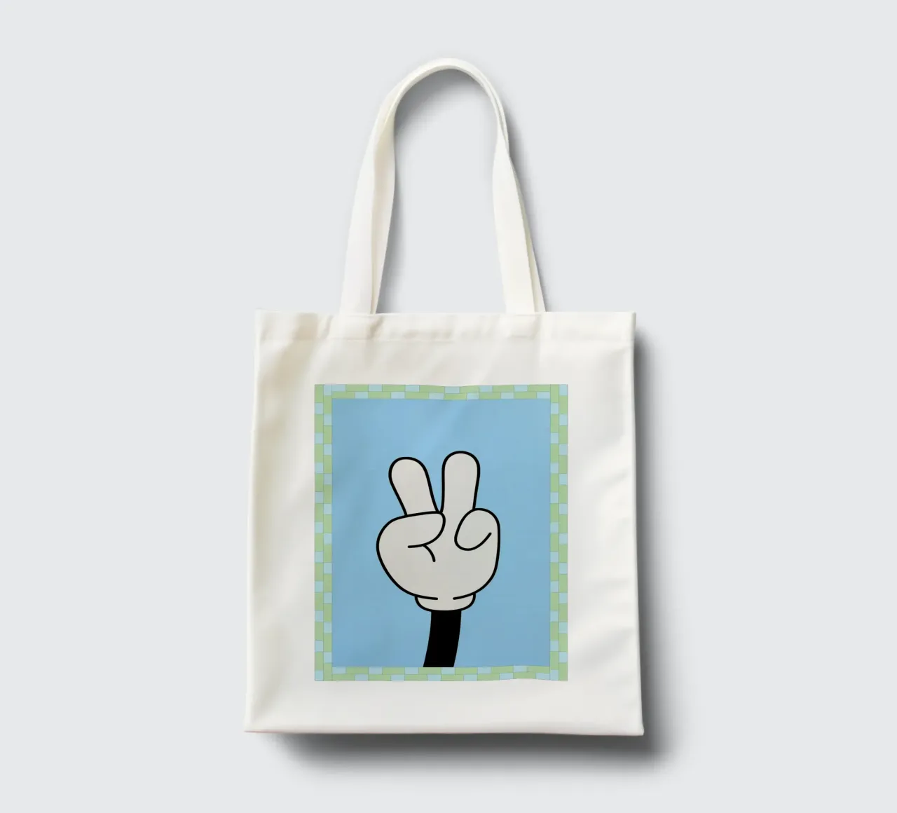 mano di pace borsa in juta da Deetooz