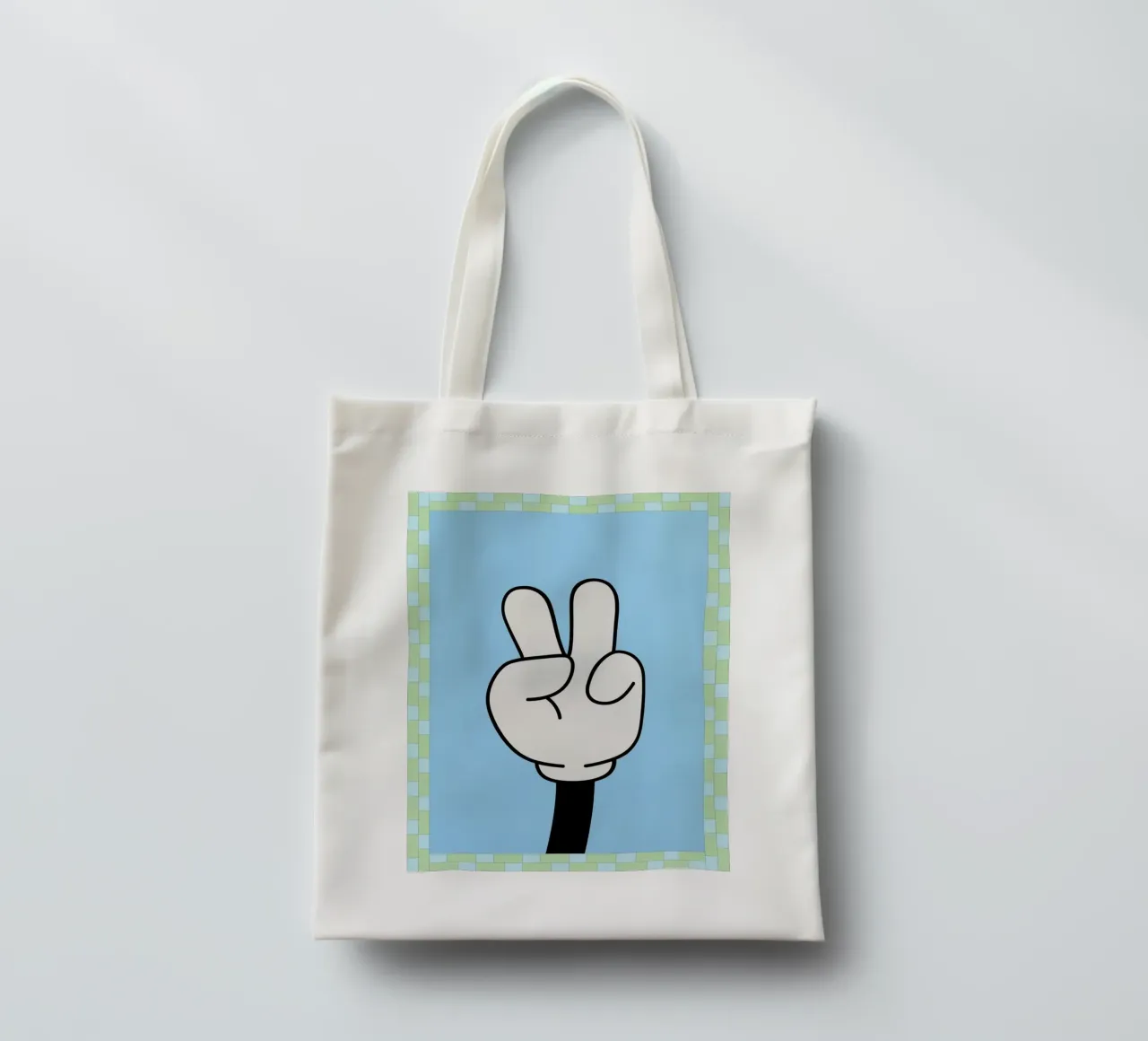 mano di pace borsa in juta da Deetooz