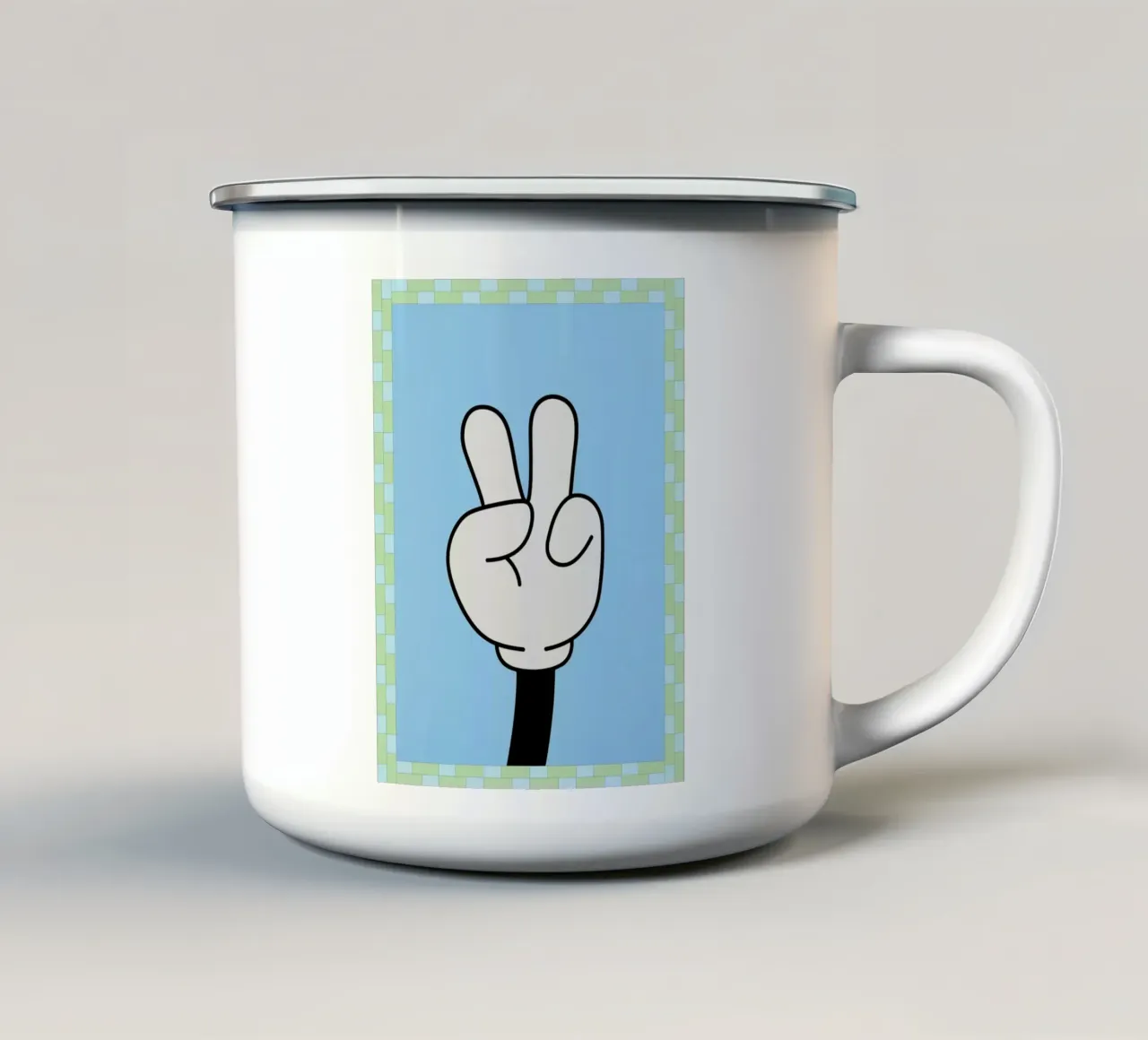 mano di pace tazza in smalto da Deetooz