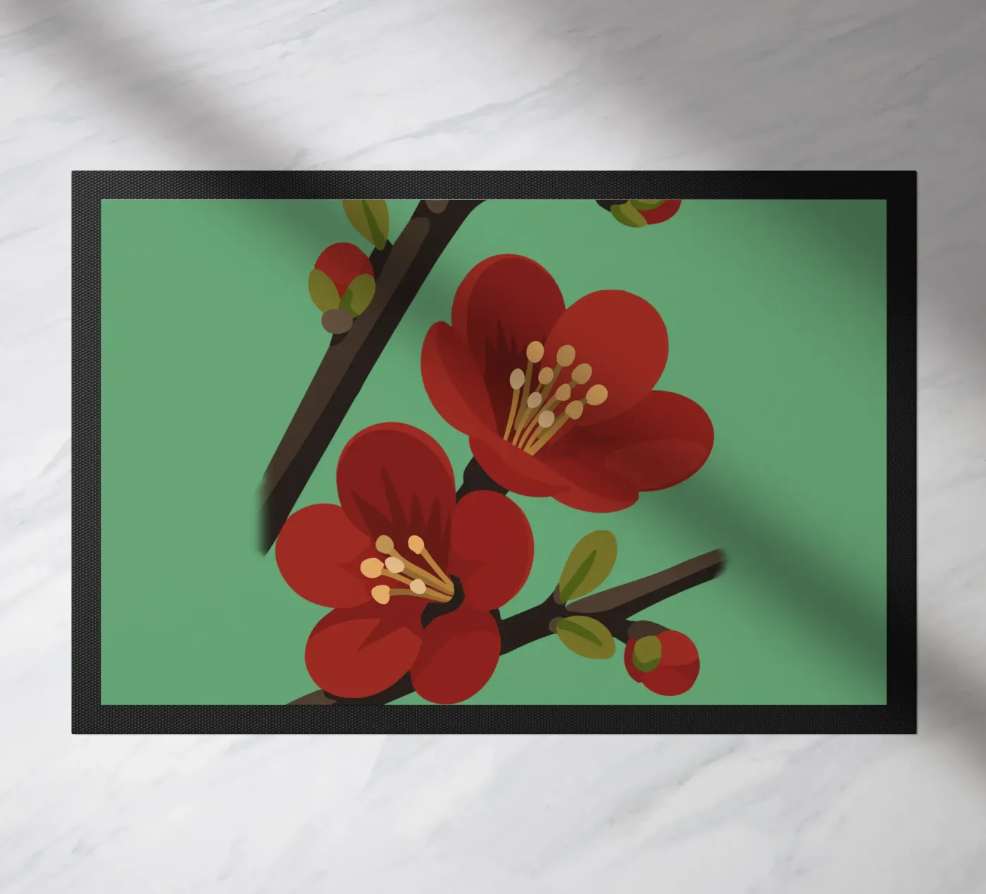 Red spring Blossoms doormat by Bwiser