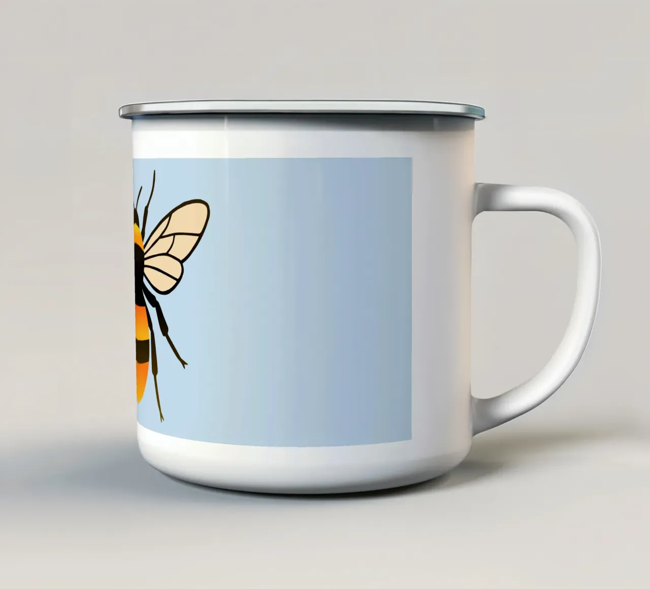 Un'illustrazione di un calabrone tazza in smalto da Bwiser