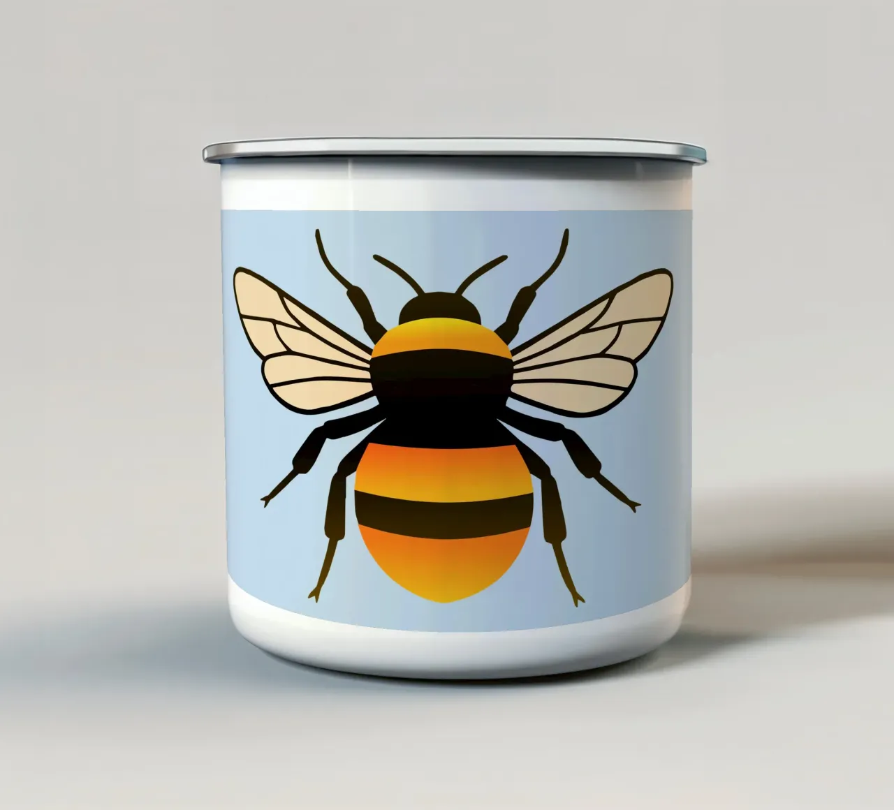 Un'illustrazione di un calabrone tazza in smalto da Bwiser