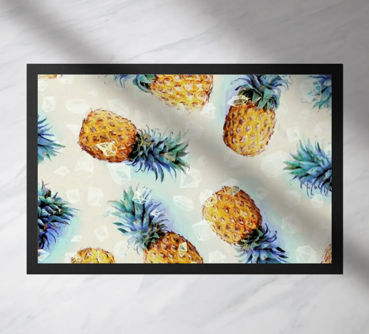 Pineapples + Crystals doormat by Micklyn Le Feuvre