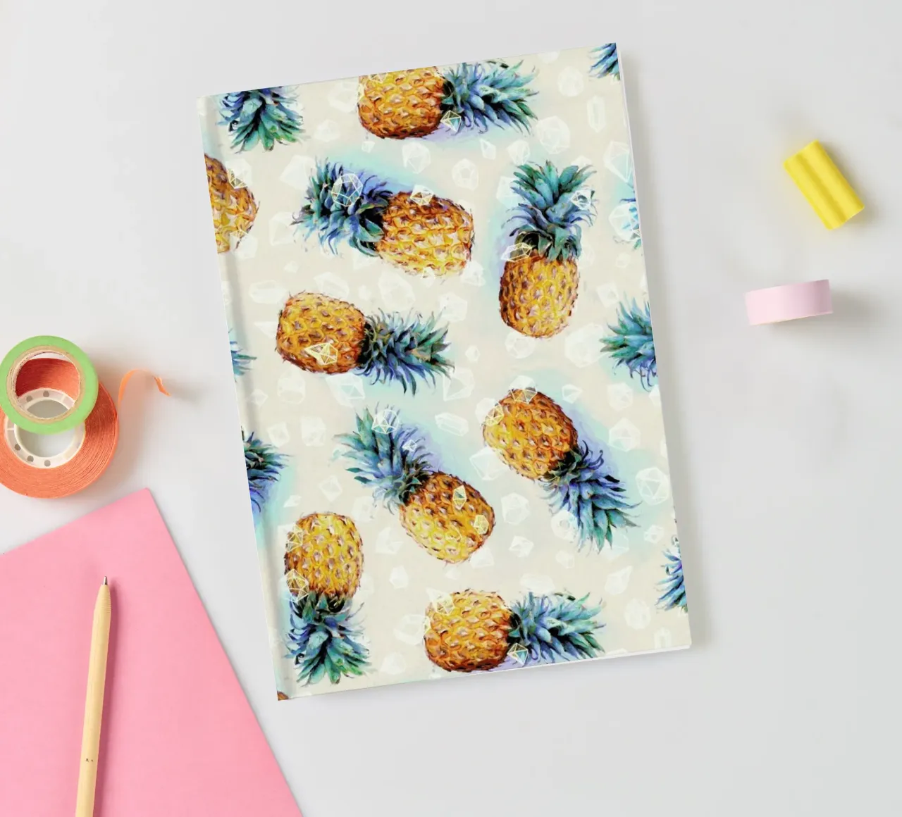 Pineapples + Crystals notebook by Micklyn Le Feuvre