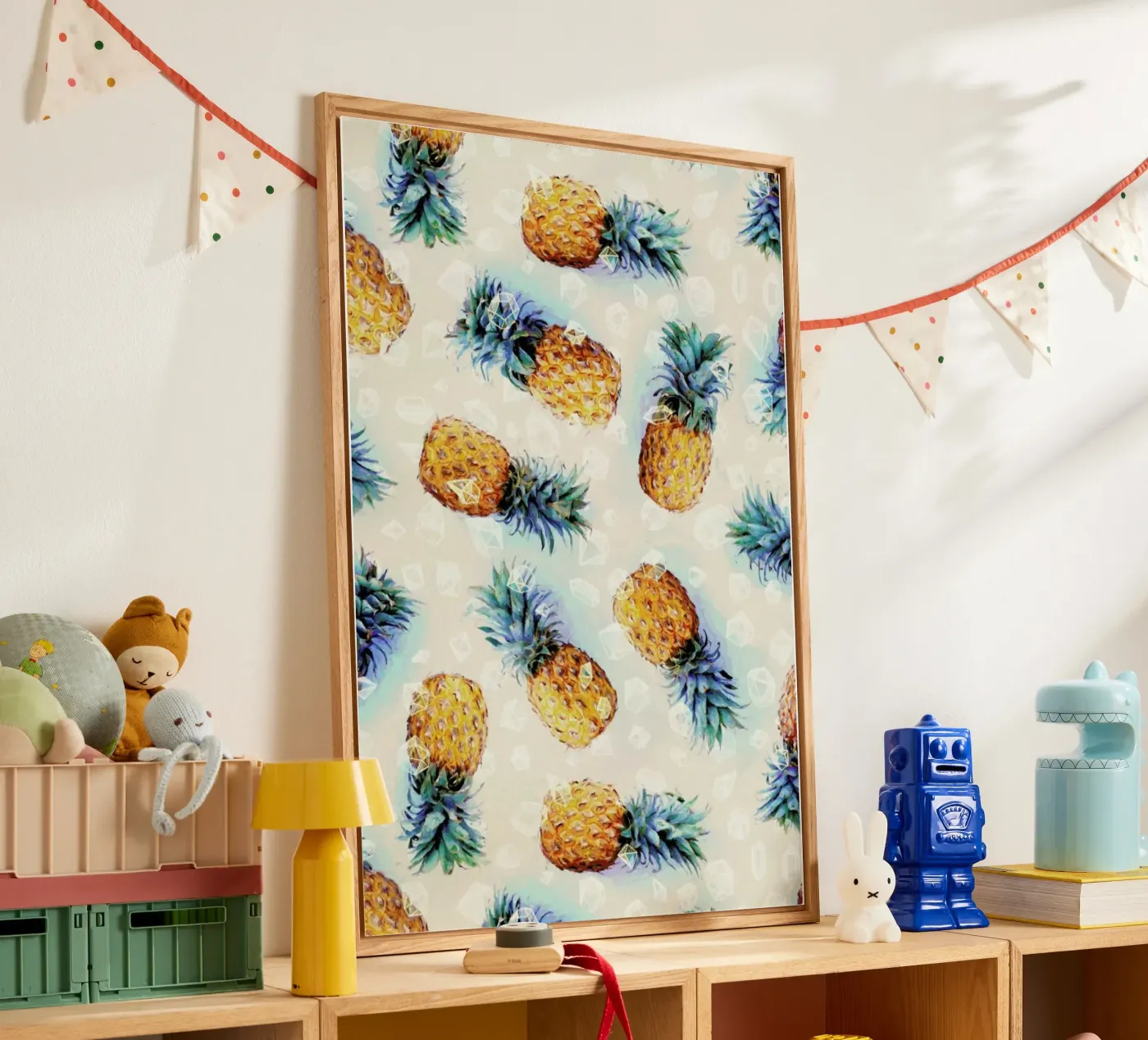 Pineapples + Crystals Acryl-Glas von Micklyn Le Feuvre