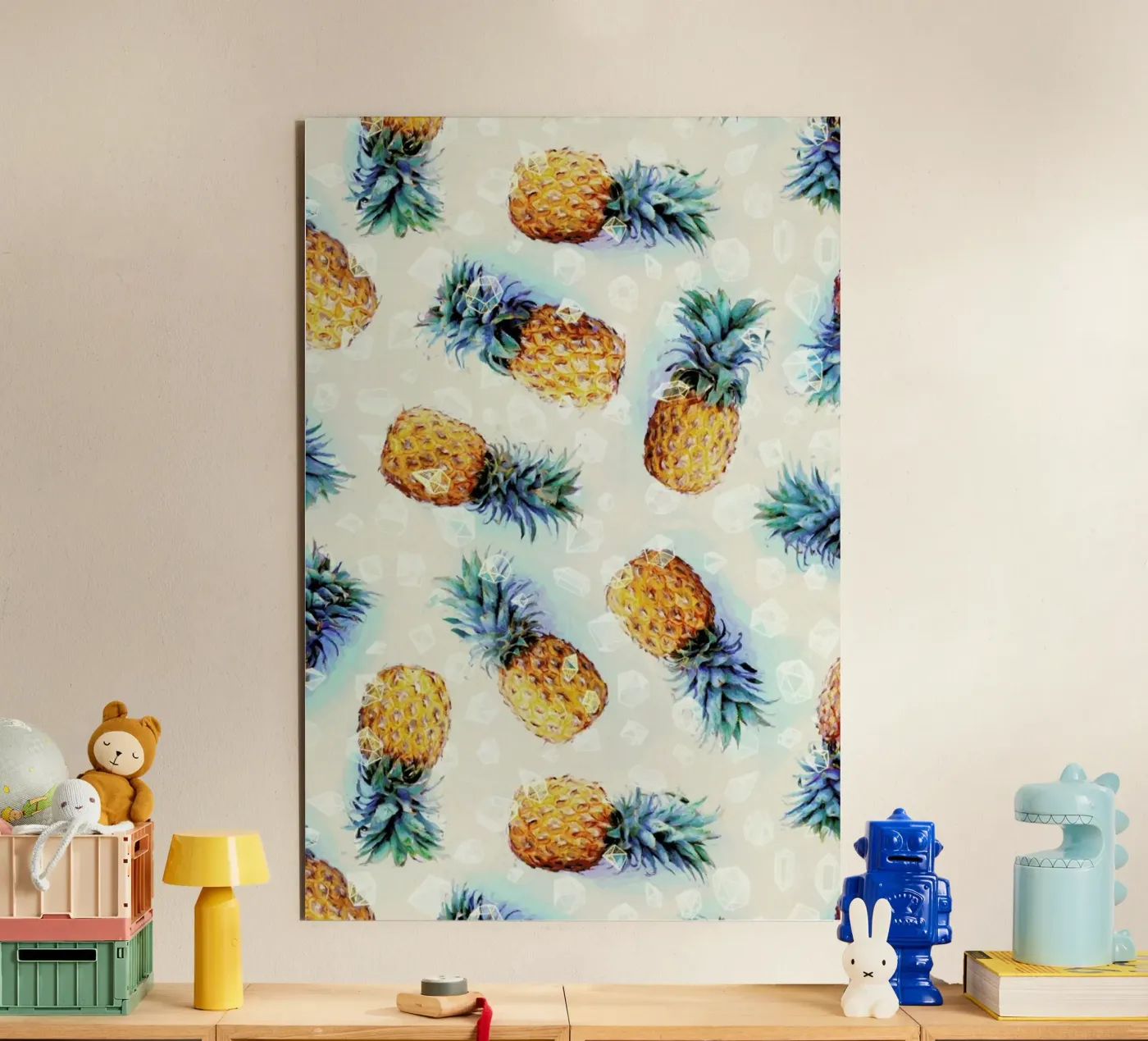 Pineapples + Crystals forex plate by Micklyn Le Feuvre