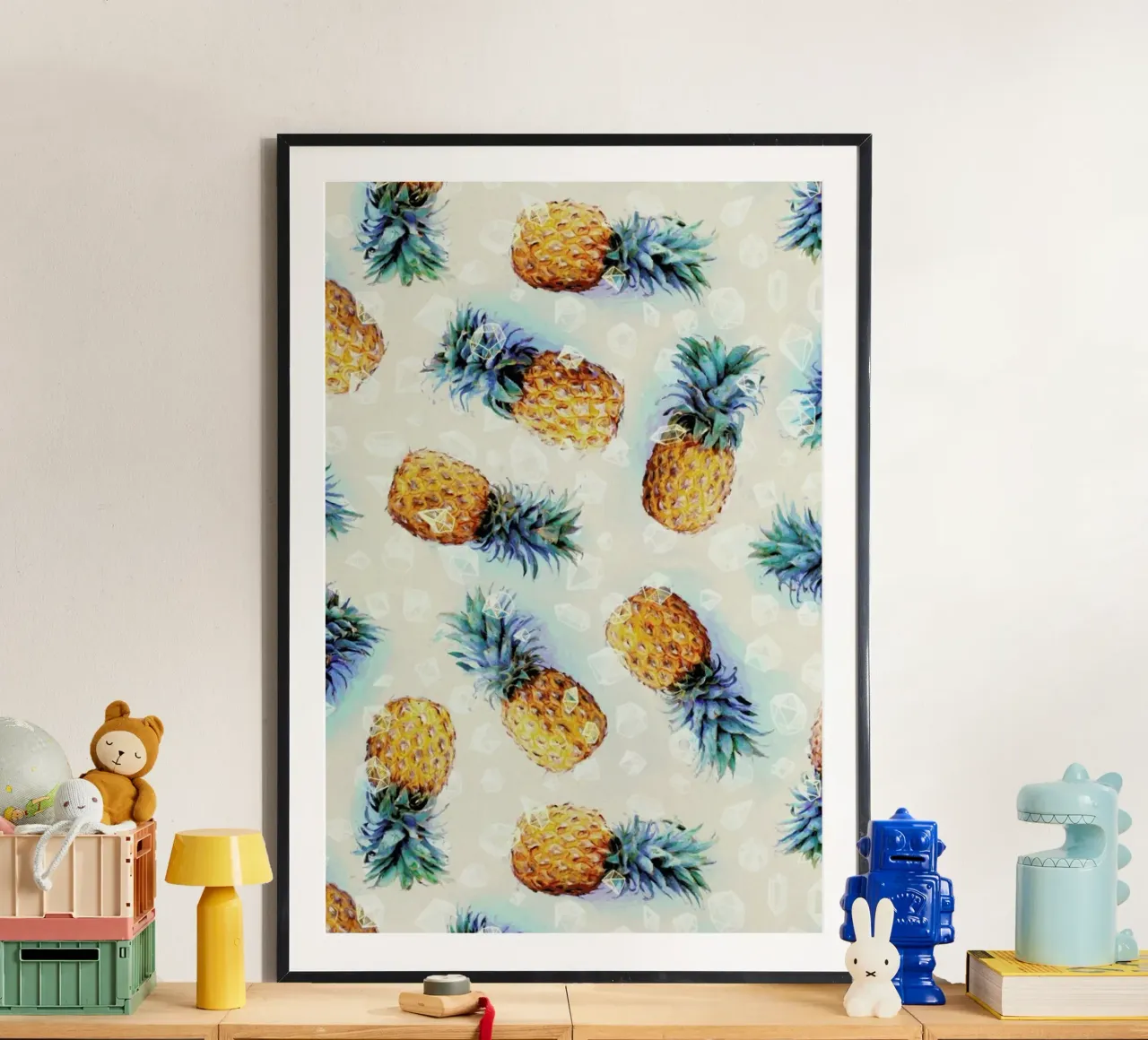 Pineapples + Crystals poster da Micklyn Le Feuvre