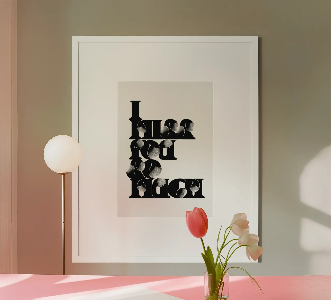 MI MANCHI (BIANCO) poster con telaio in alluminio da Cranio Dsgn