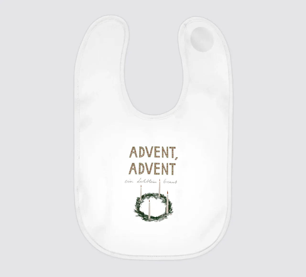 Advent, Advent, ein Lichtlein brennt Kranz Babylätzchen von Sophie Augustin Illustration