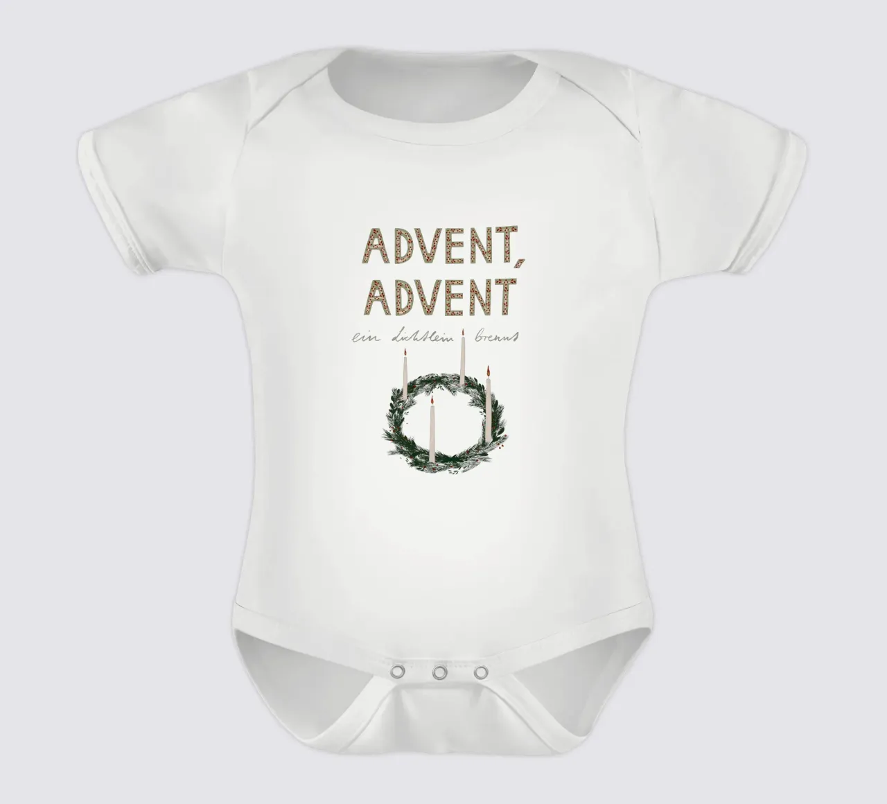 Advent, Advent, ein Lichtlein brennt Kranz body bébé de Sophie Augustin Illustration