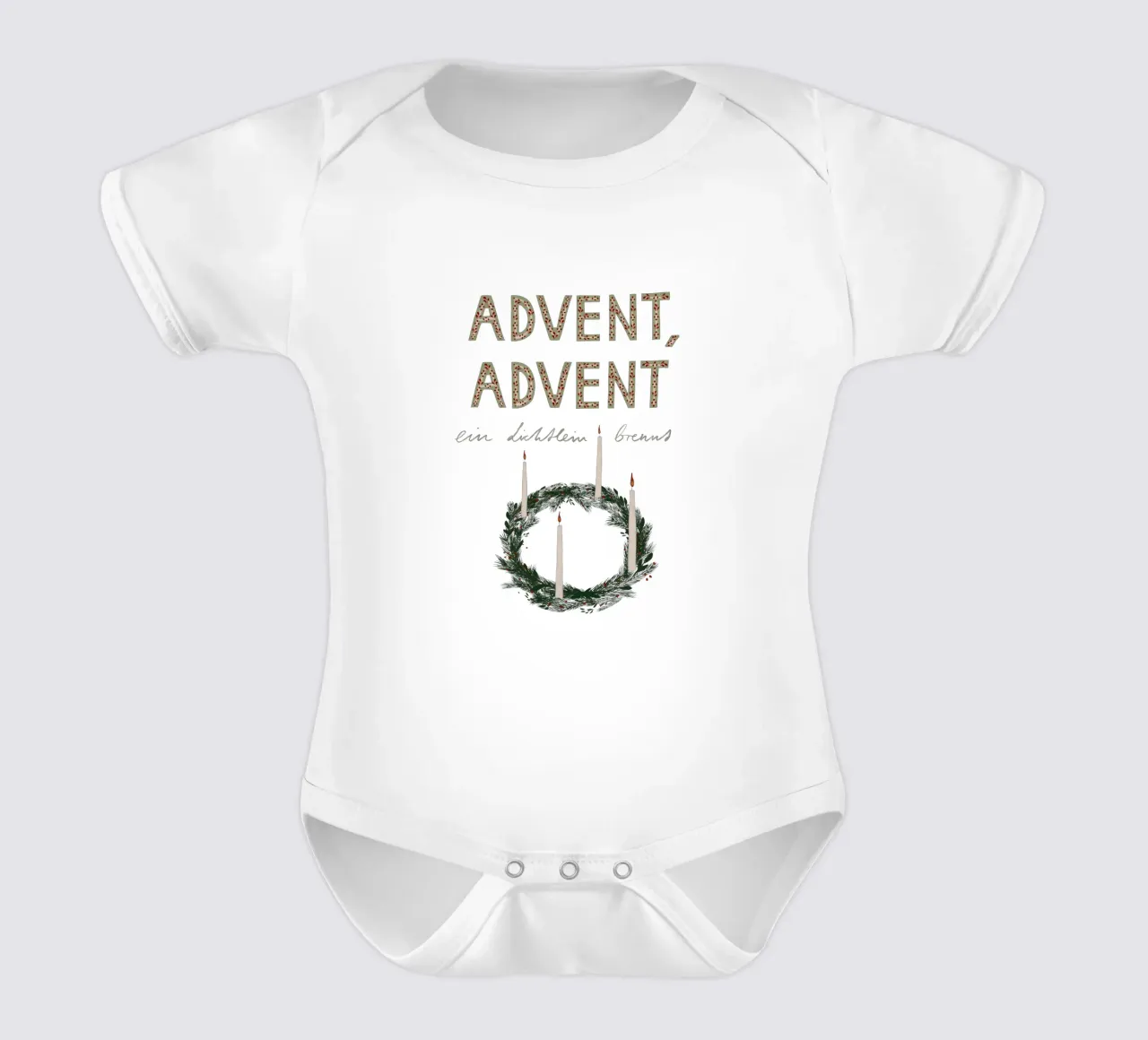 Advent, Advent, ein Lichtlein brennt Kranz body bébé de Sophie Augustin Illustration