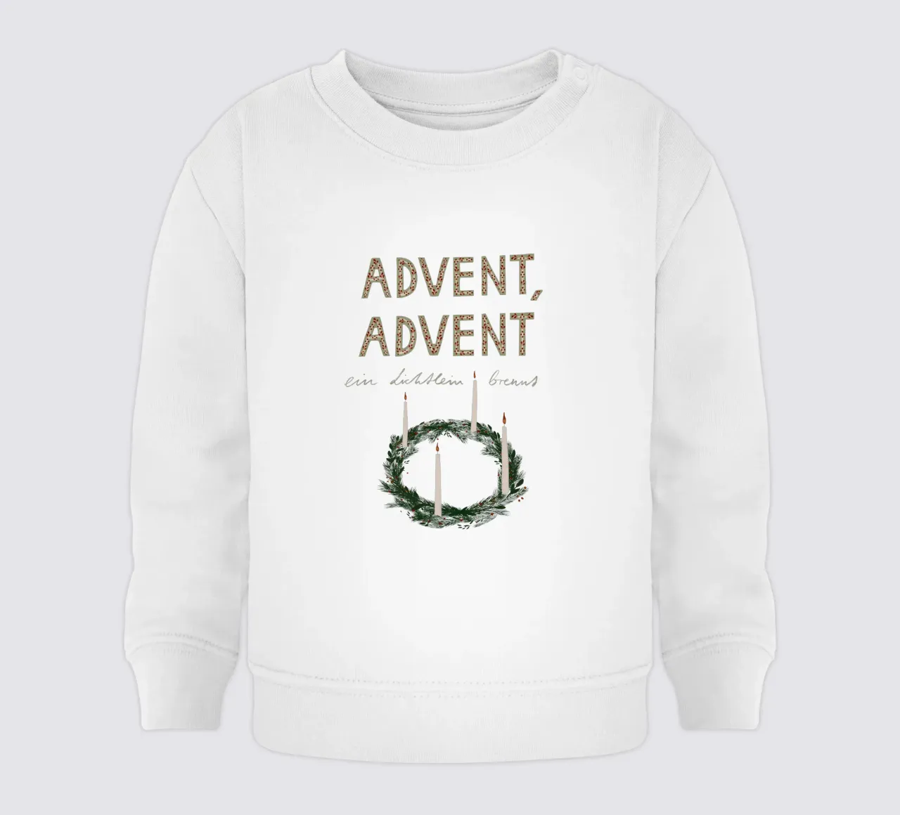 Advent, Advent, ein Lichtlein brennt Kranz sweat pour bébé de Sophie Augustin Illustration