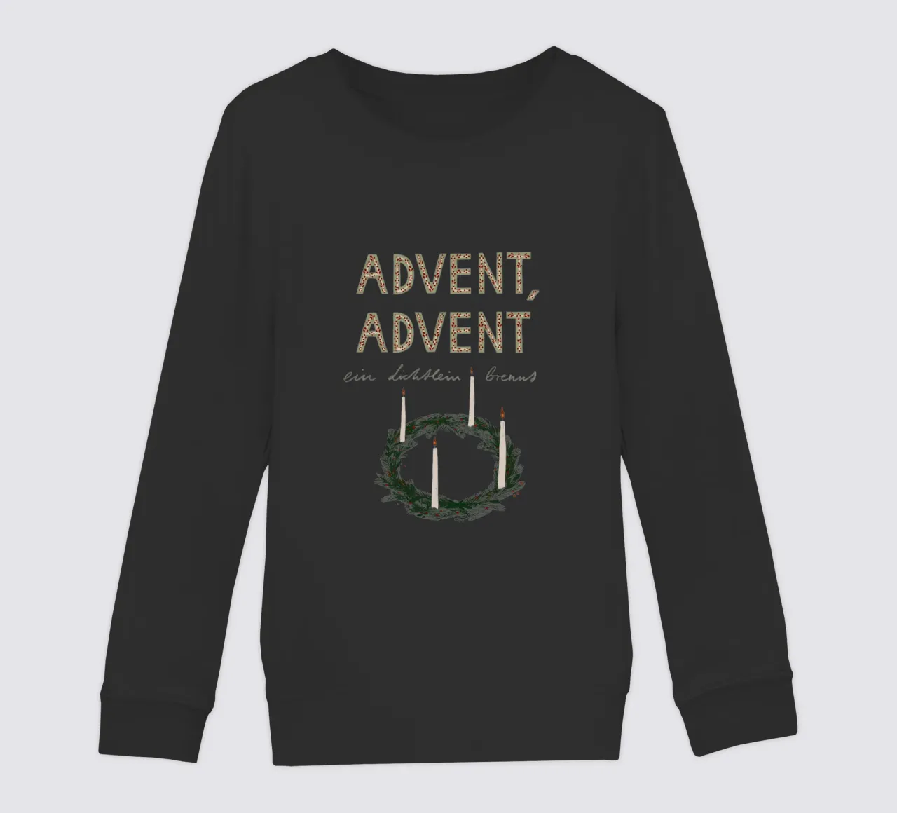 Advent, Advent, ein Lichtlein brennt Kranz felpa bambino da Sophie Augustin Illustration