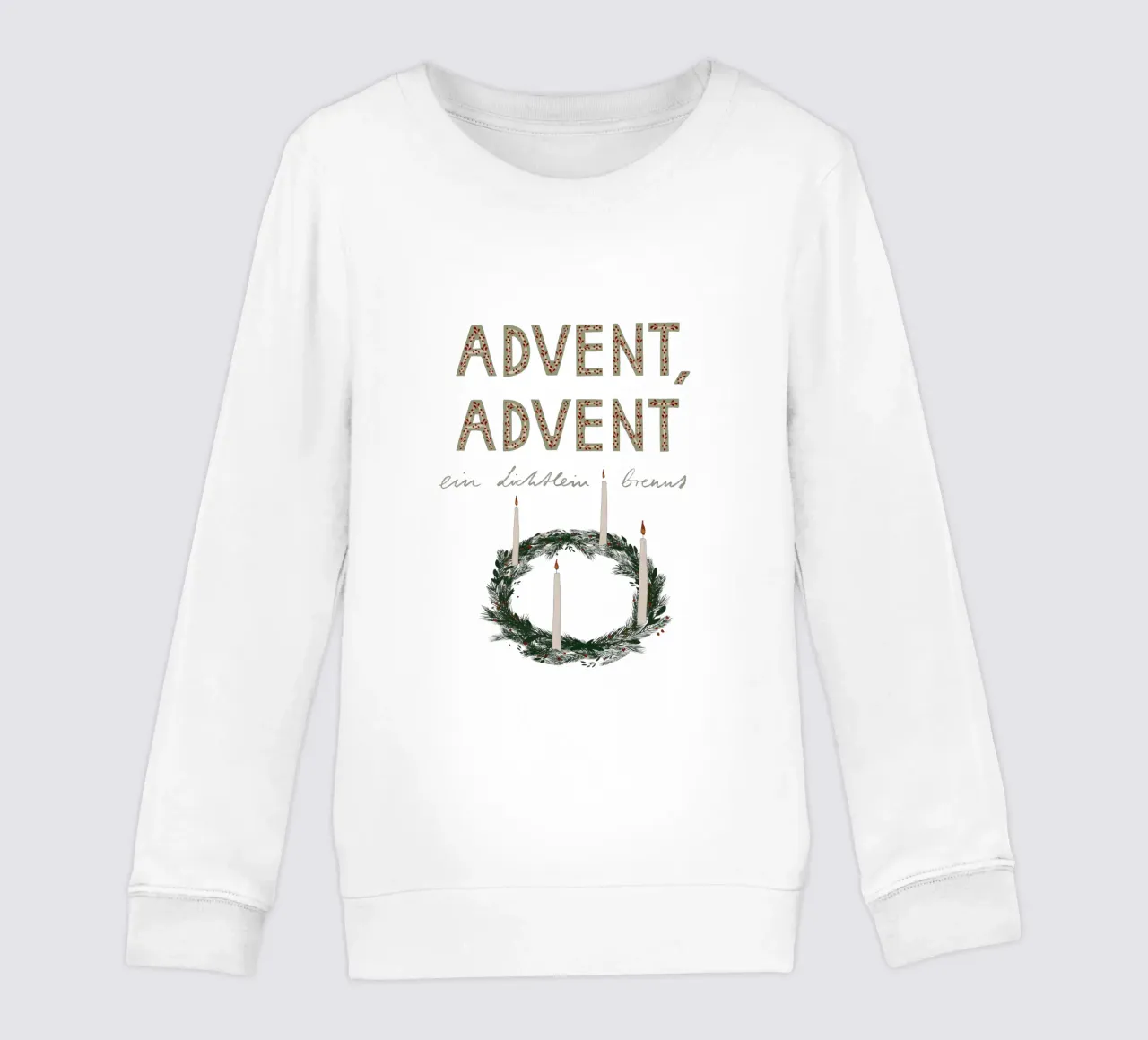 Advent, Advent, ein Lichtlein brennt Kranz felpa bambino da Sophie Augustin Illustration