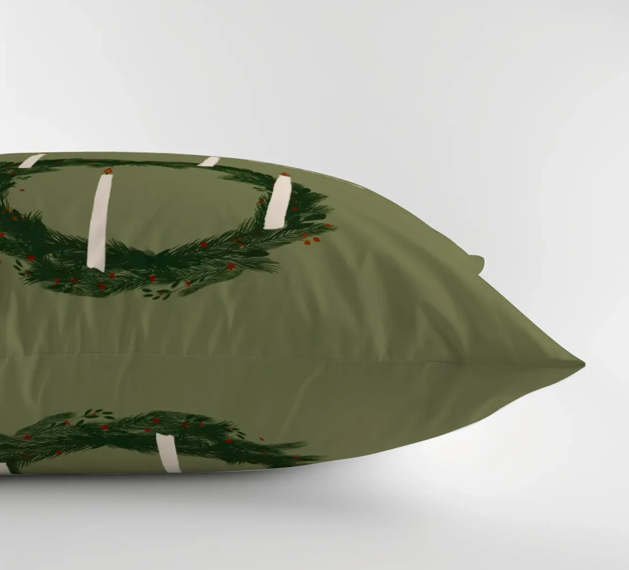 Advent, Advent, ein Lichtlein brennt Kranz cuscino da Sophie Augustin Illustration