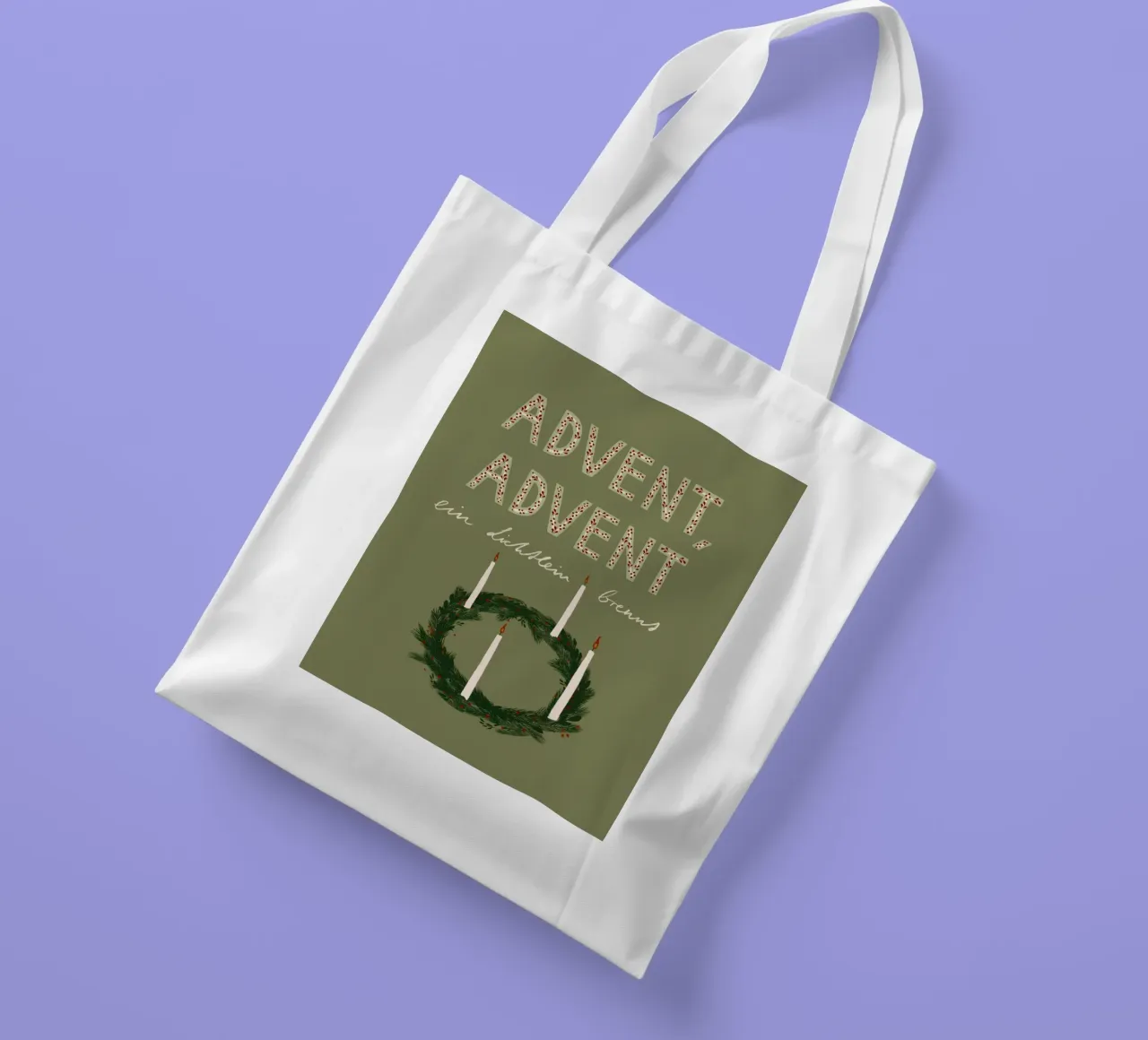 Advent, Advent, ein Lichtlein brennt Kranz borsa in juta da Sophie Augustin Illustration