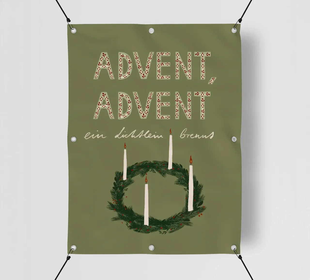 Advent, Advent, ein Lichtlein brennt Kranz telo in pvc da Sophie Augustin Illustration