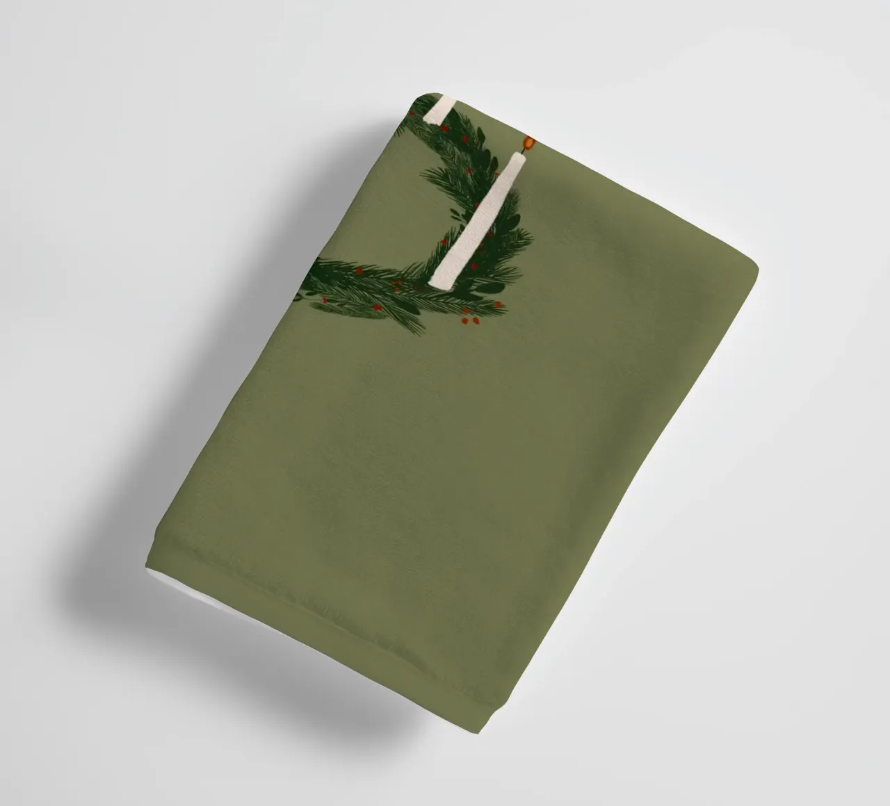 Advent, Advent, ein Lichtlein brennt Kranz Handtuch von Sophie Augustin Illustration