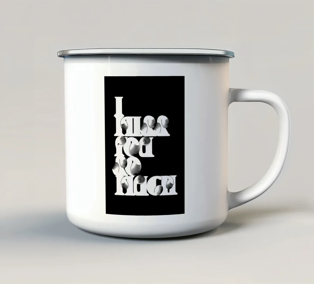 MI MANCHI (NERO) tazza in smalto da Cranio Dsgn