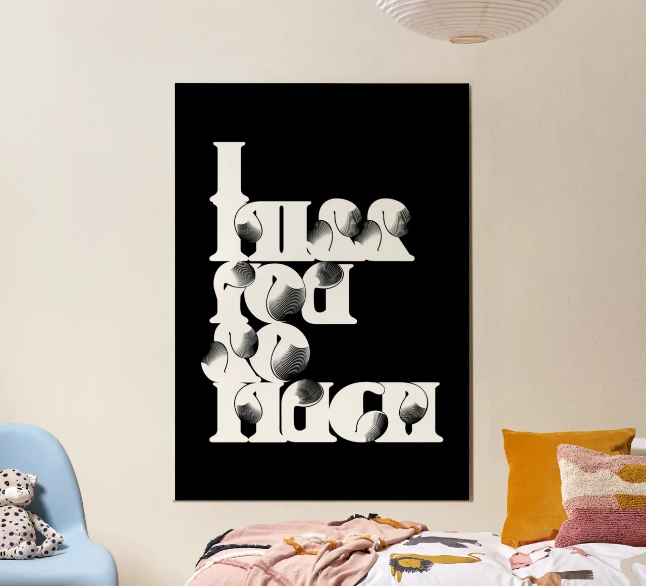 MI MANCHI (NERO) poster con telaio in legno da Cranio Dsgn
