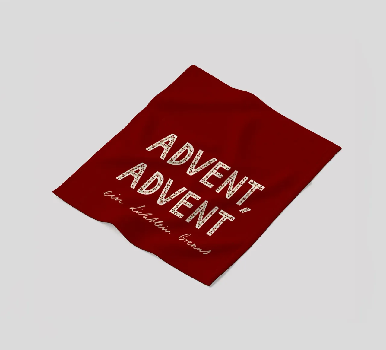 Advent, Advent, ein Lichtlein brennt Rot Fleecedecke von Sophie Augustin Illustration