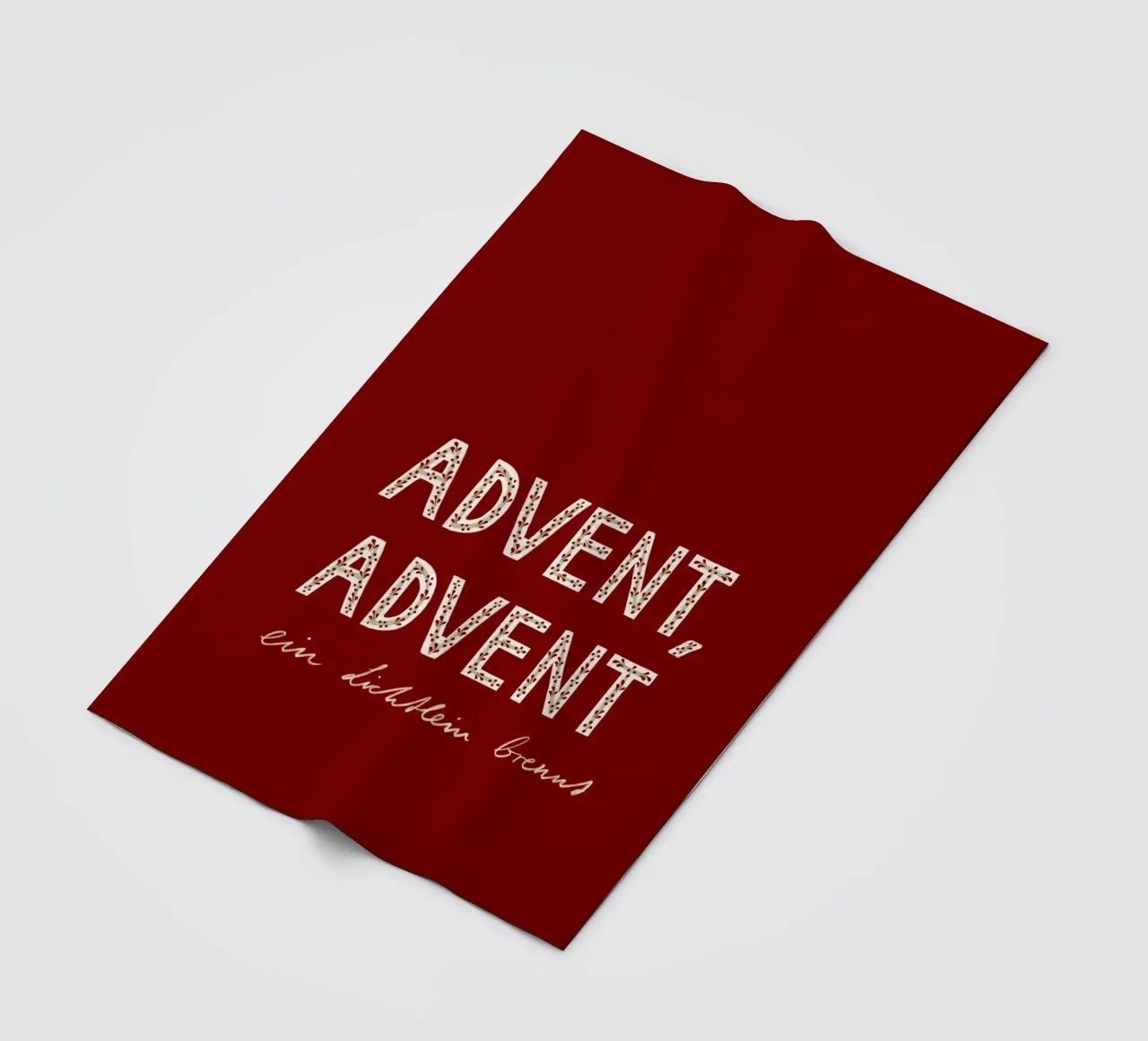 Advent, Advent, ein Lichtlein brennt Rot Fleecedecke von Sophie Augustin Illustration