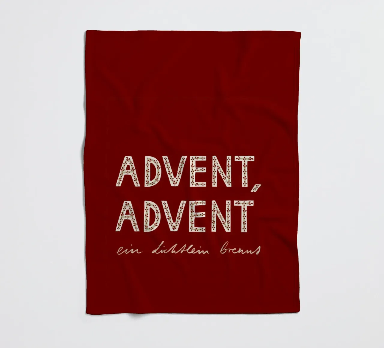 Advent, Advent, ein Lichtlein brennt Rot Fleecedecke von Sophie Augustin Illustration