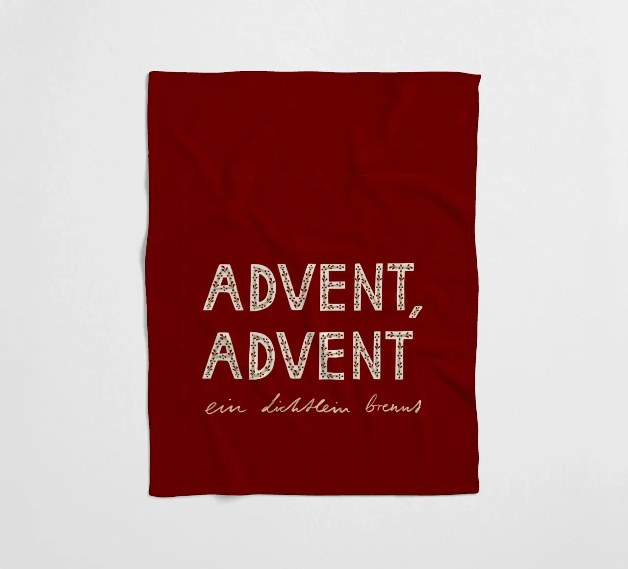 Advent, Advent, ein Lichtlein brennt Rot Fleecedecke von Sophie Augustin Illustration