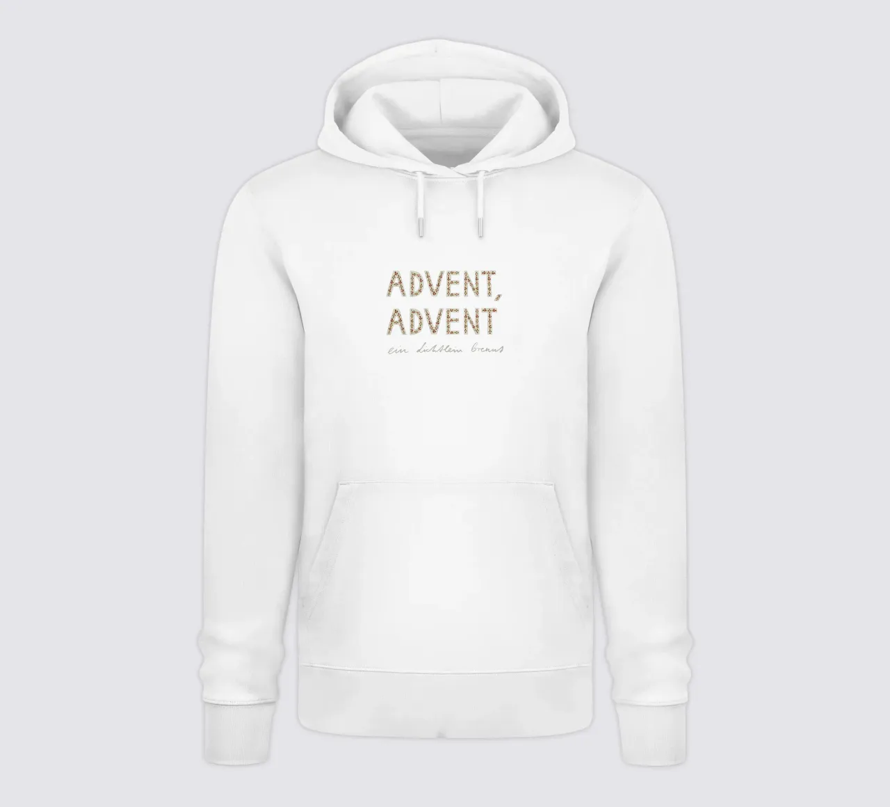 Avvento, Avvento, una piccola luce arde rossa felpa con cappuccio da Sophie Augustin Illustration