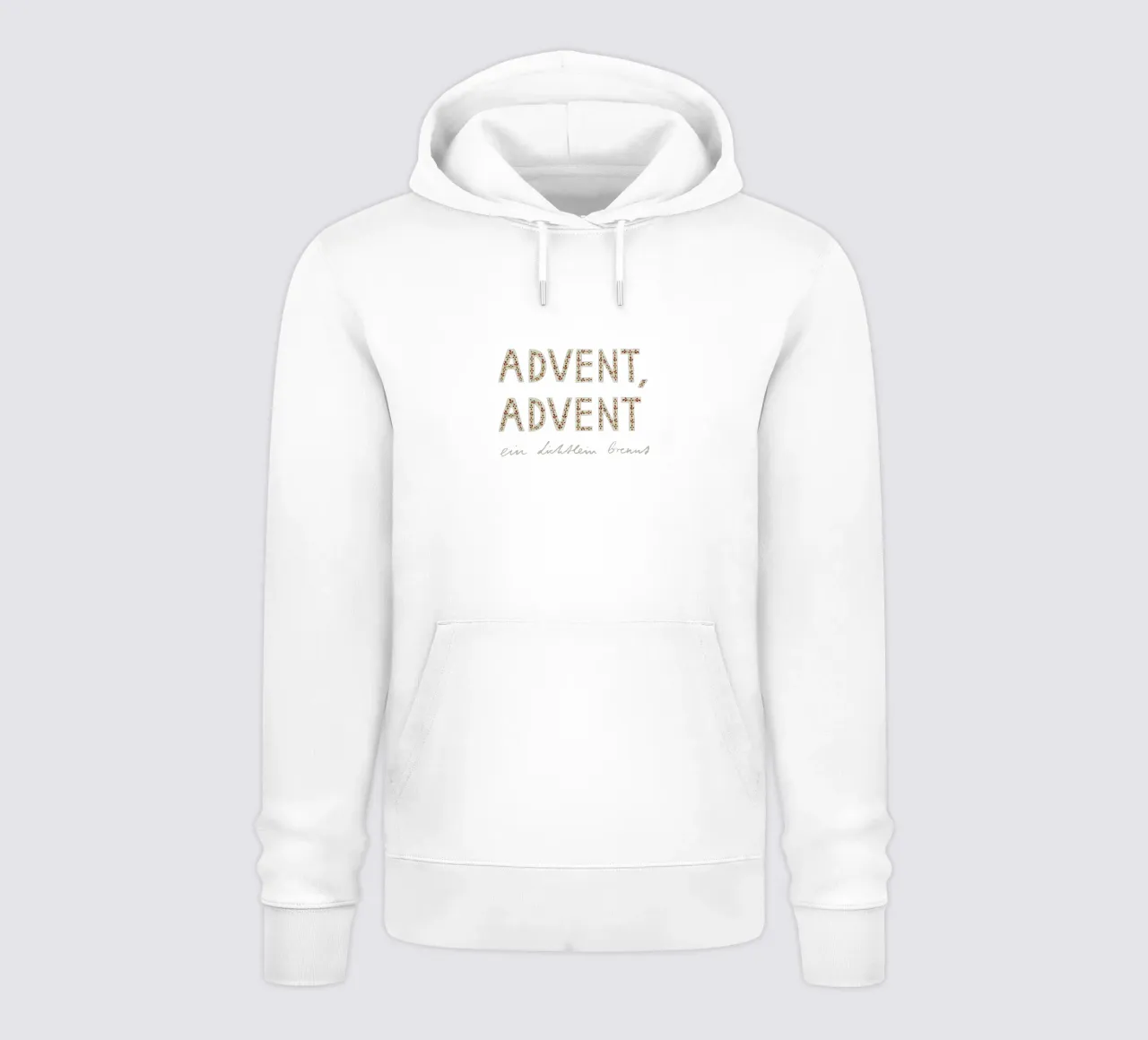 Avvento, Avvento, una piccola luce arde rossa felpa con cappuccio da Sophie Augustin Illustration