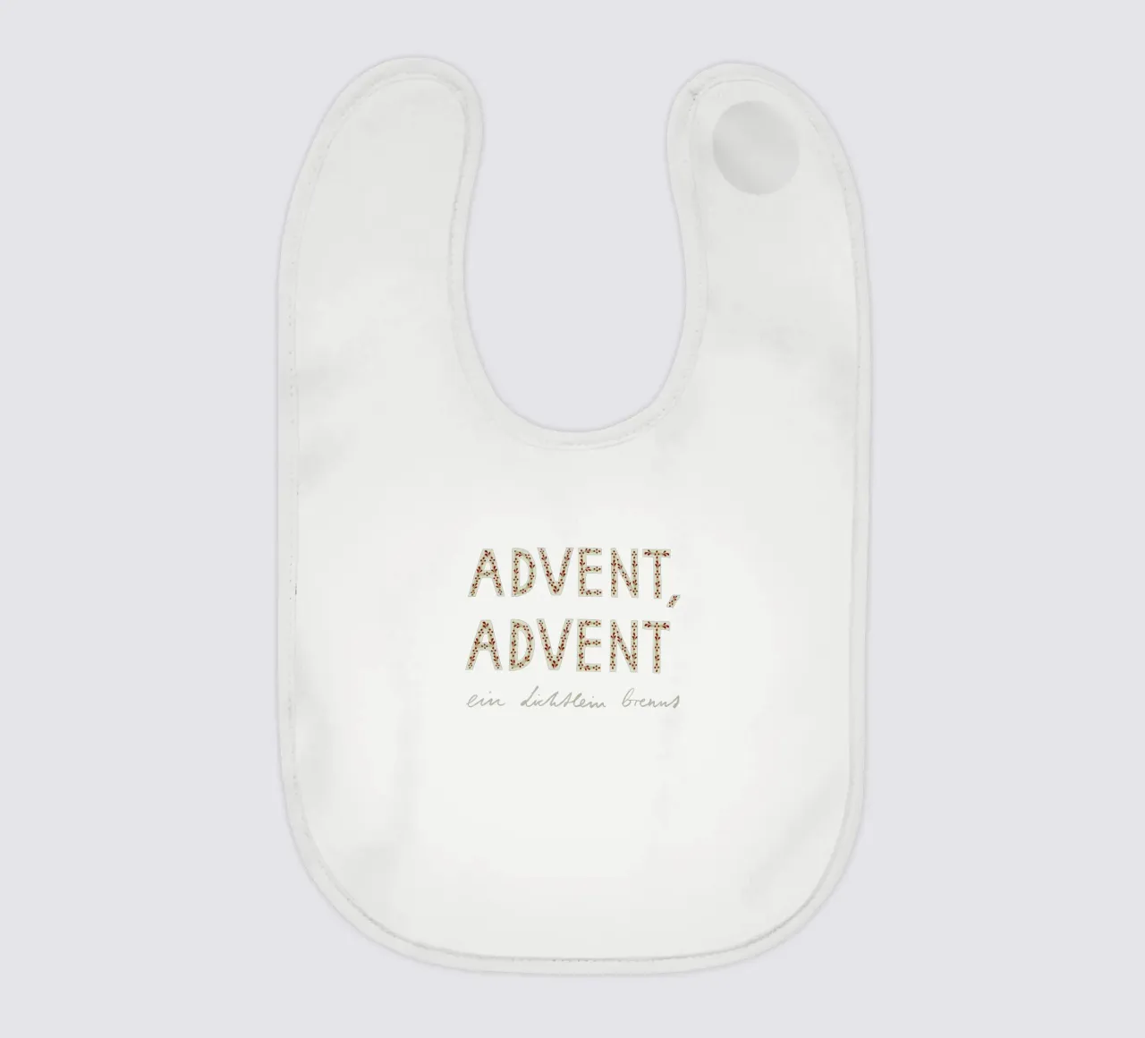 Advent, Advent, ein Lichtlein brennt Rot Babylätzchen von Sophie Augustin Illustration