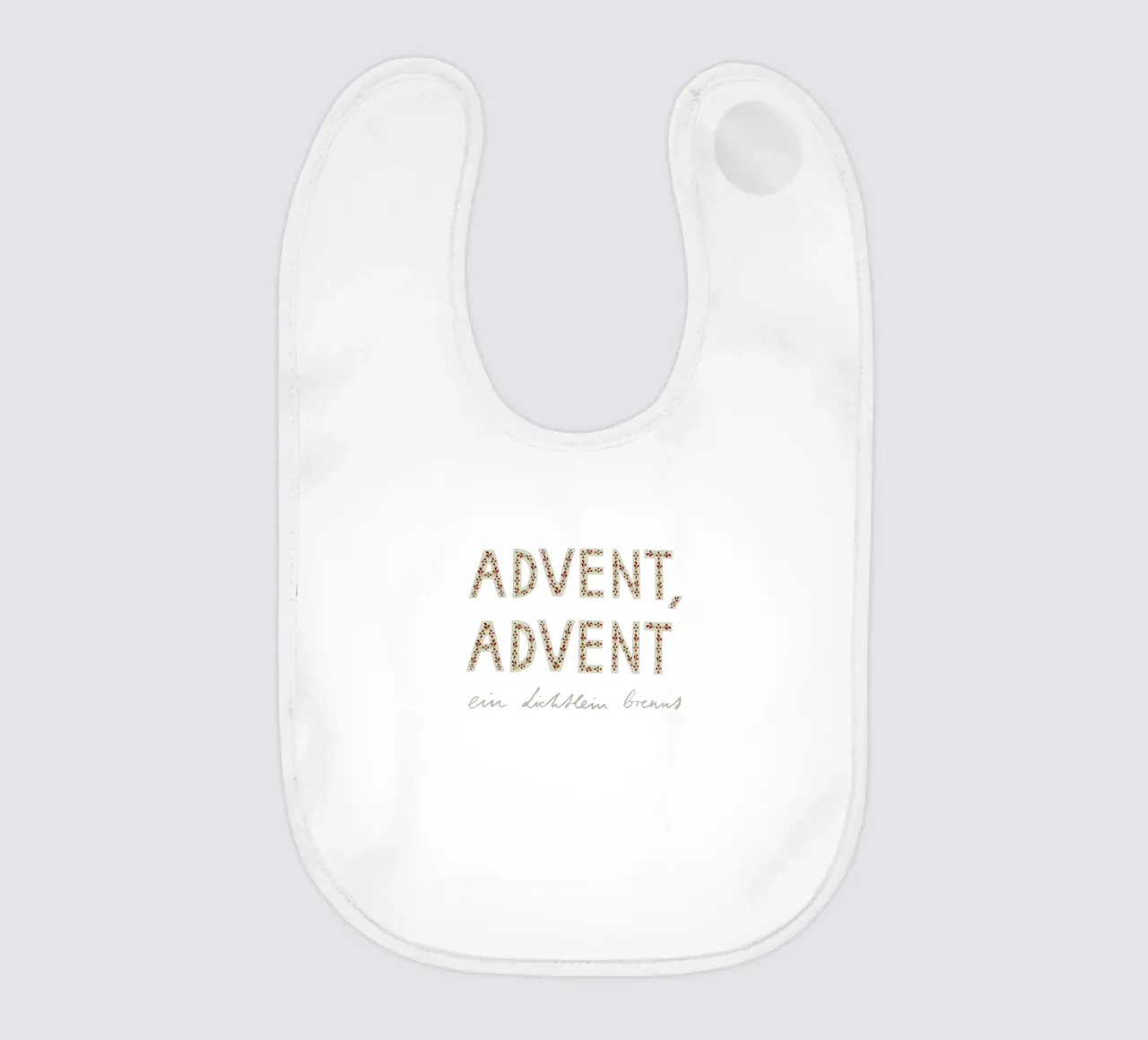 Advent, Advent, ein Lichtlein brennt Rot Babylätzchen von Sophie Augustin Illustration