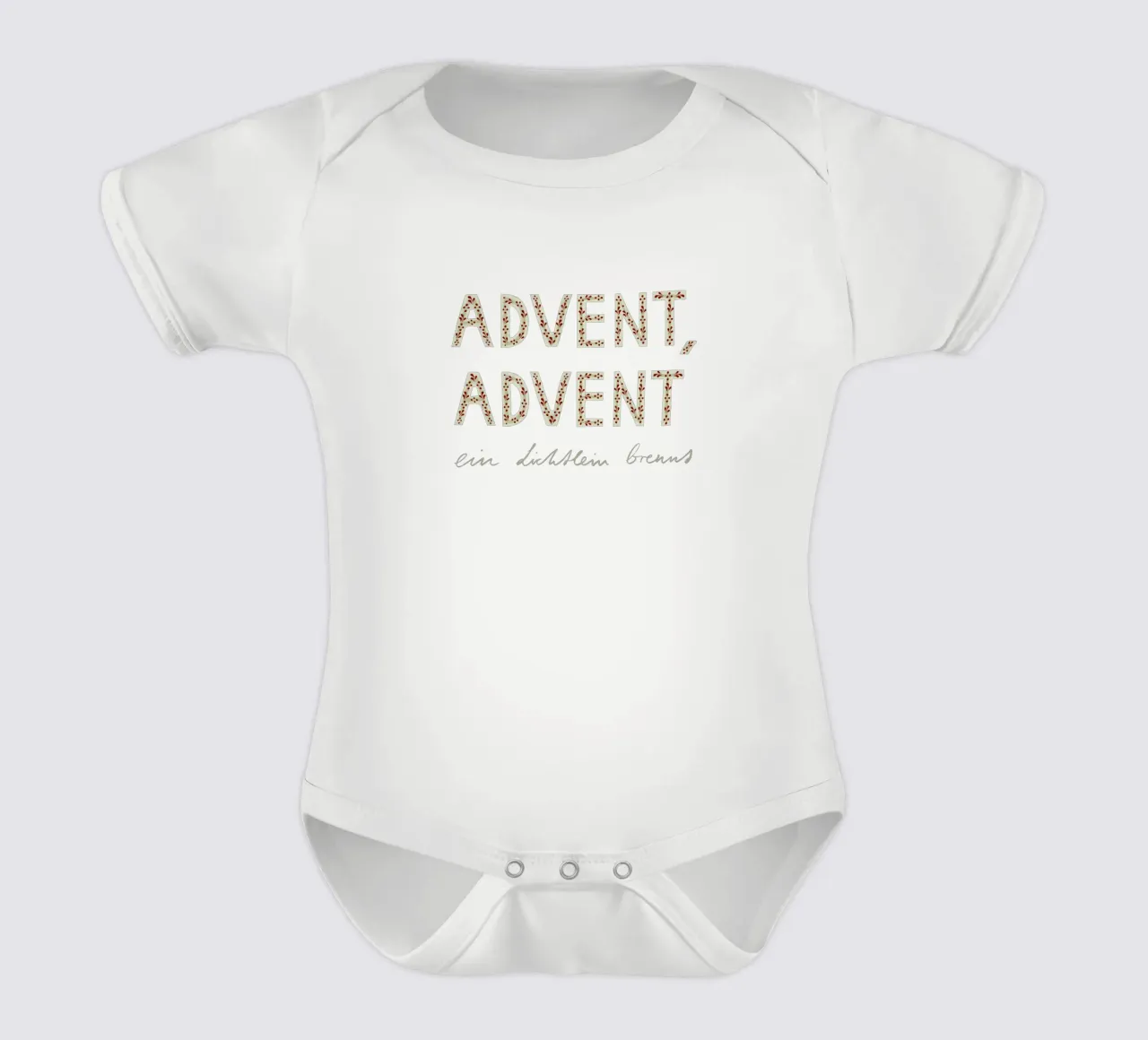 Advent, Advent, ein Lichtlein brennt Rot Kurzarm Babybody von Sophie Augustin Illustration