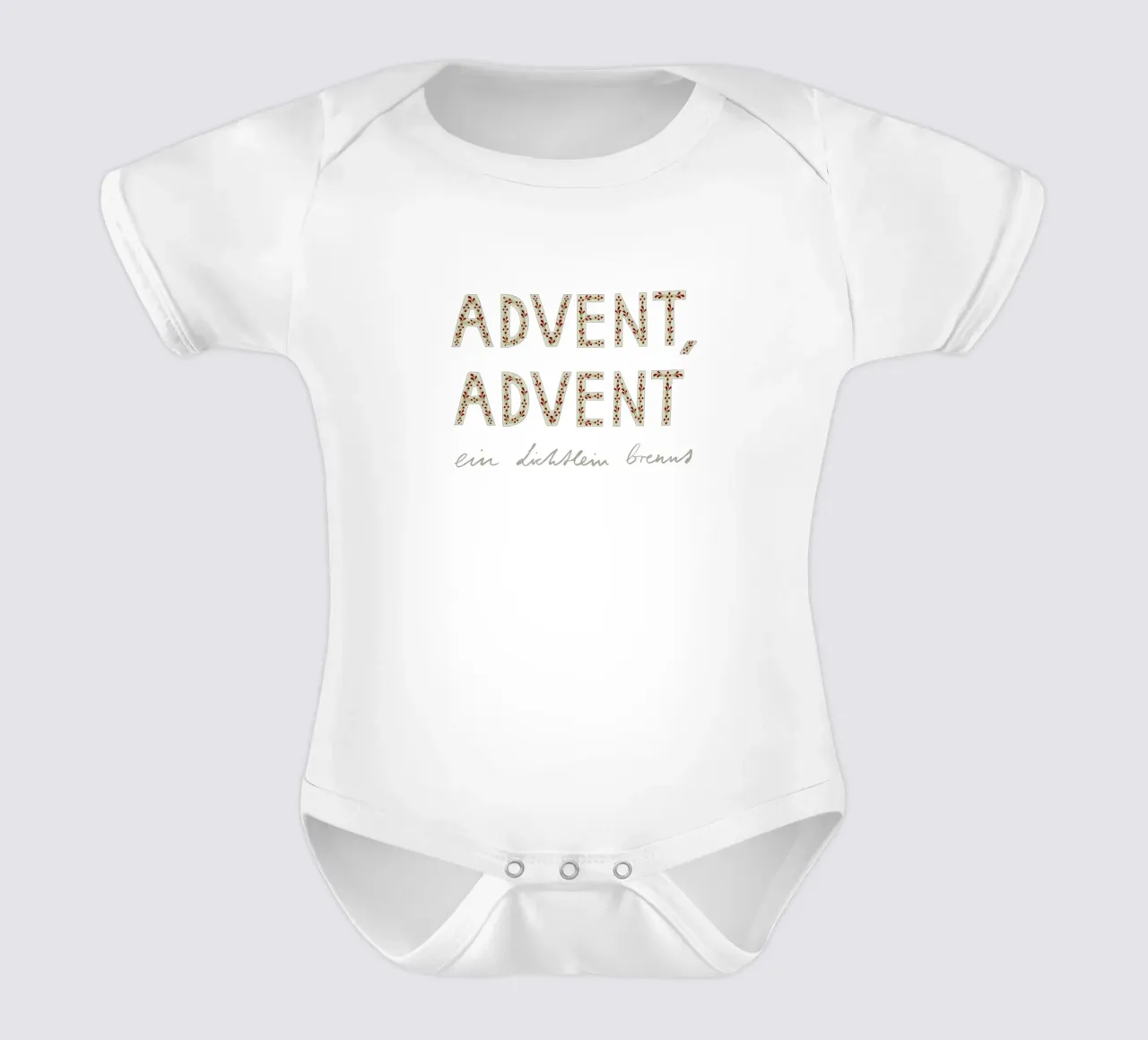 Advent, Advent, ein Lichtlein brennt Rot Kurzarm Babybody von Sophie Augustin Illustration