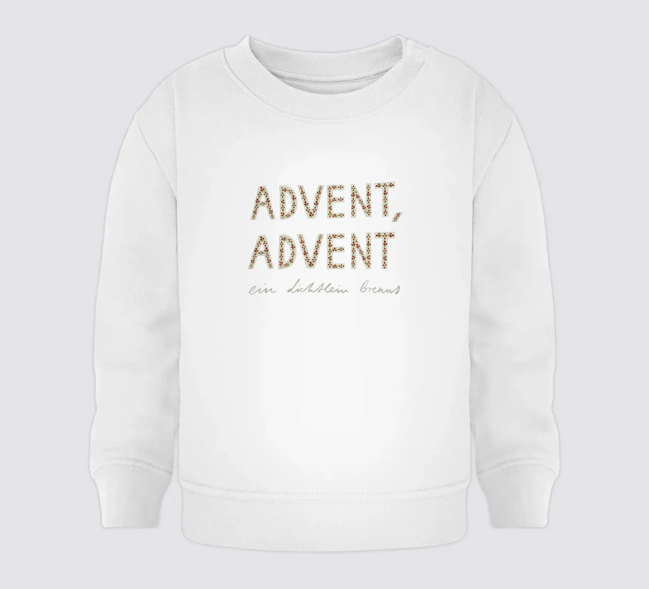 Avvento, Avvento, una piccola luce arde rossa felpa neonato da Sophie Augustin Illustration