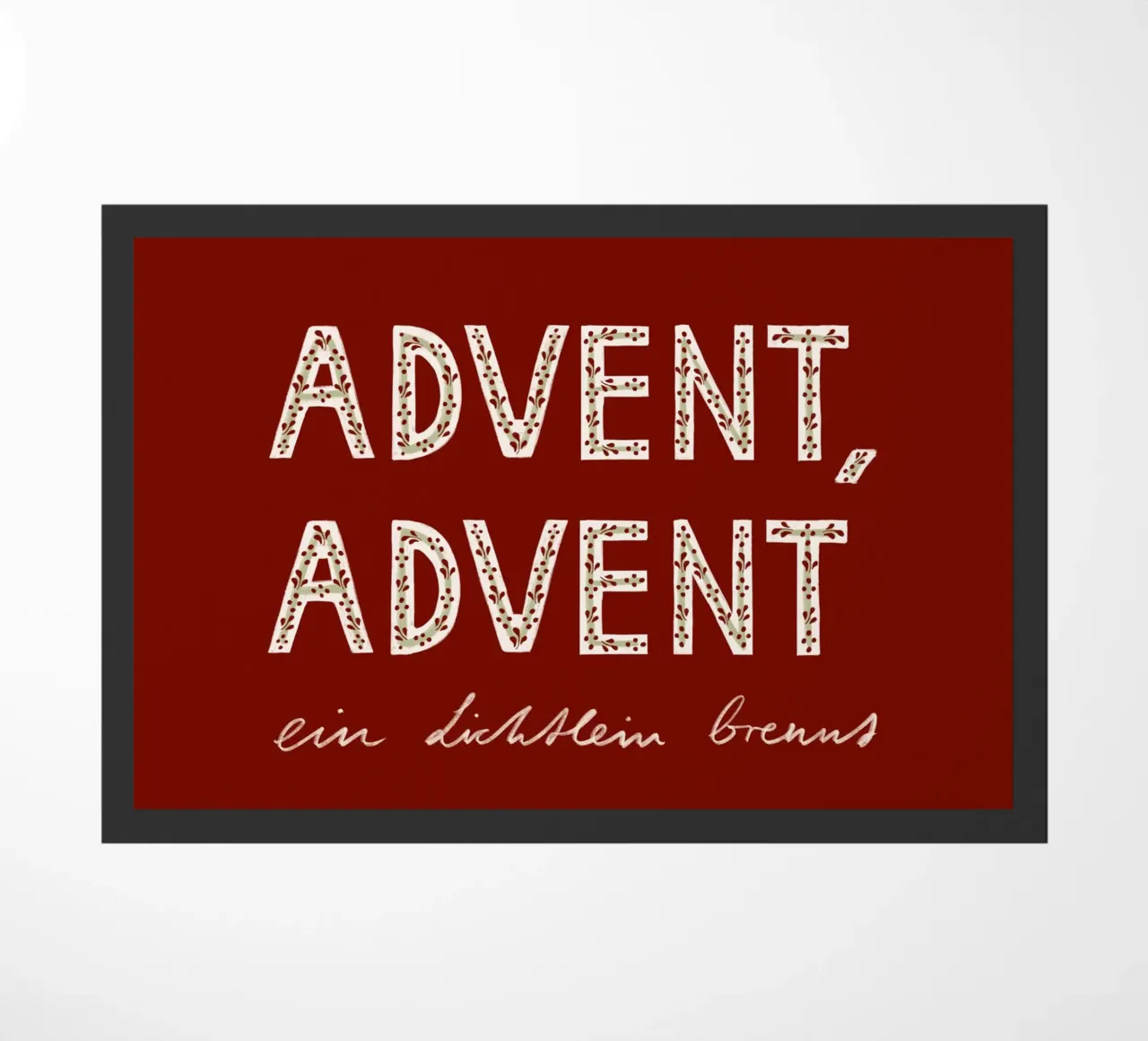 Advent, Advent, a little light burns red doormat by Sophie Augustin Illustration