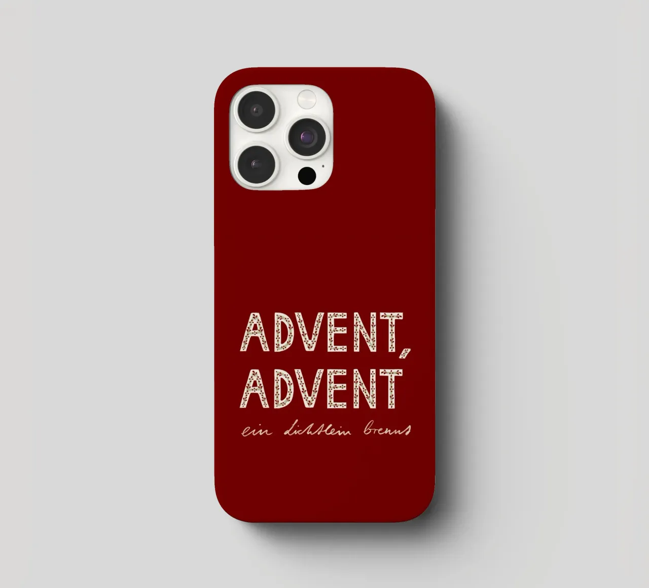 Advent, Advent, ein Lichtlein brennt Rot iPhone Hülle von Sophie Augustin Illustration