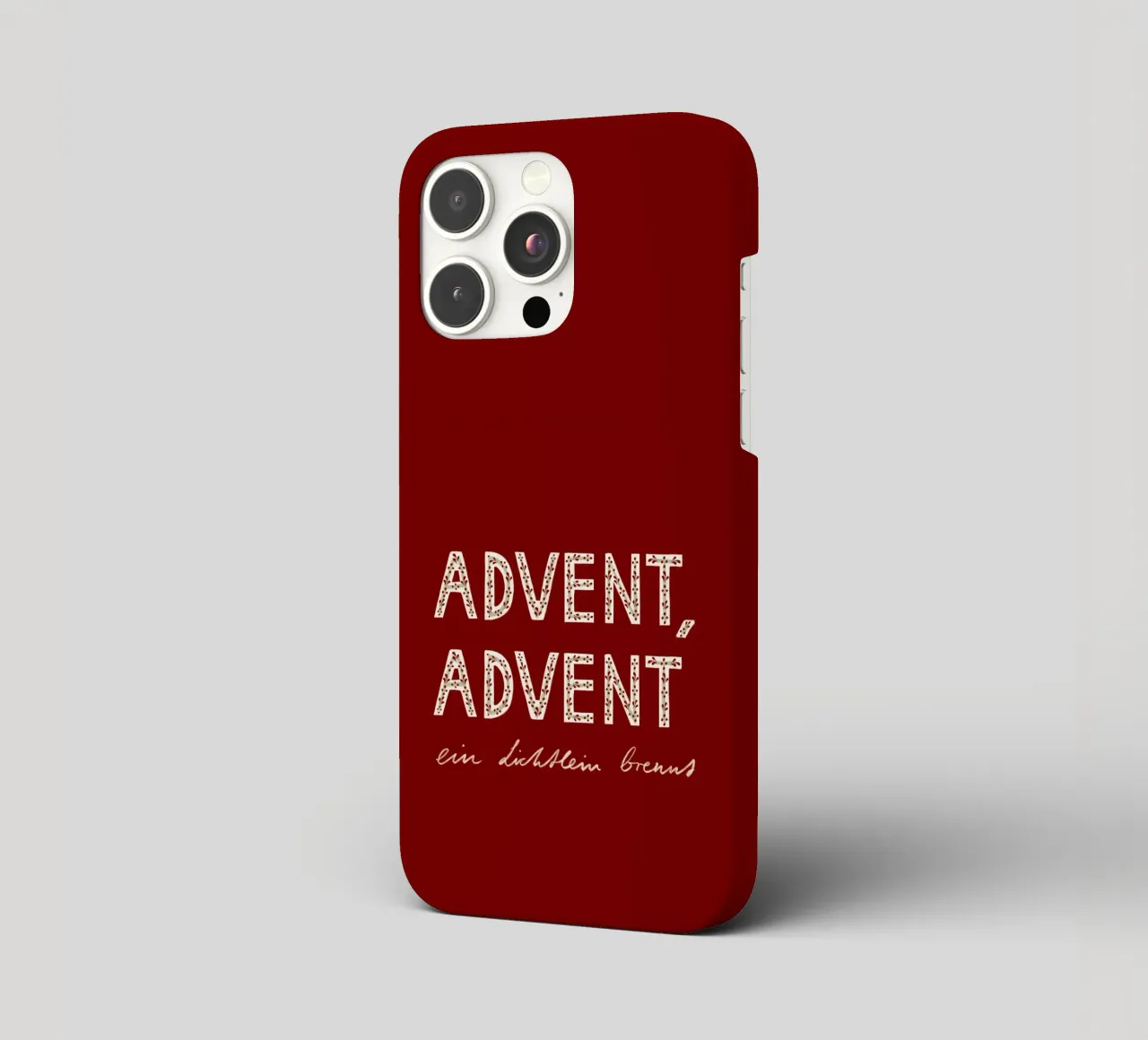 Advent, Advent, ein Lichtlein brennt Rot iPhone Hülle von Sophie Augustin Illustration
