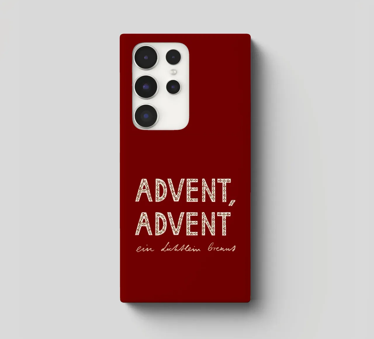 Advent, Advent, ein Lichtlein brennt Rot Samsung Hülle von Sophie Augustin Illustration