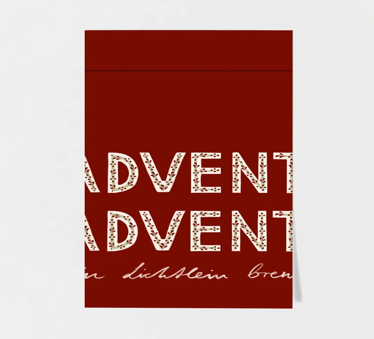 Advent, Advent, ein Lichtlein brennt Rot Stickerbogen von Sophie Augustin Illustration