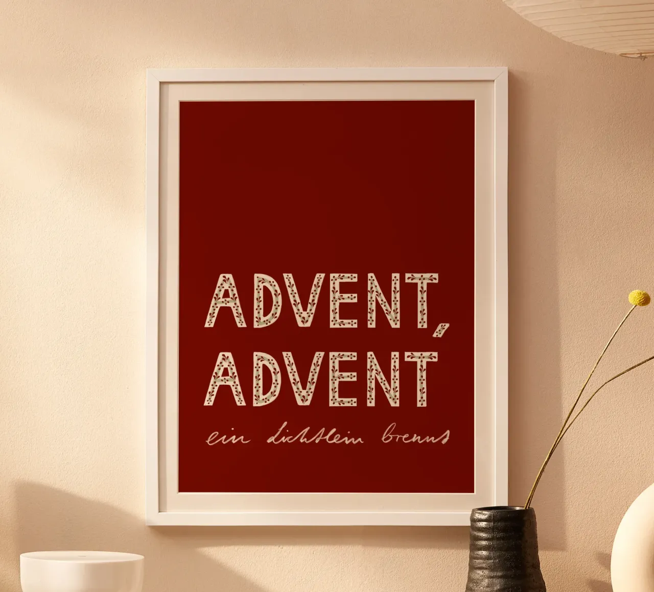 Advent, Advent, a little light burns red hahnemühle by Sophie Augustin Illustration
