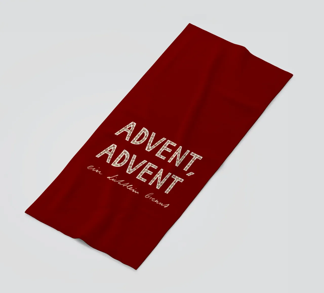 Advent, Advent, ein Lichtlein brennt Rot Strandtuch von Sophie Augustin Illustration