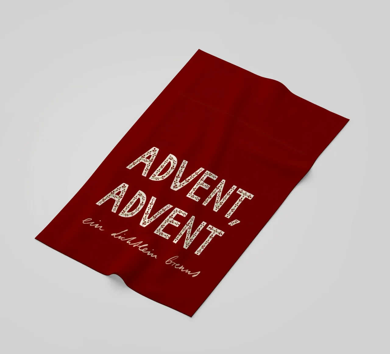 Avvento, Avvento, una piccola luce arde rossa telo mare da Sophie Augustin Illustration