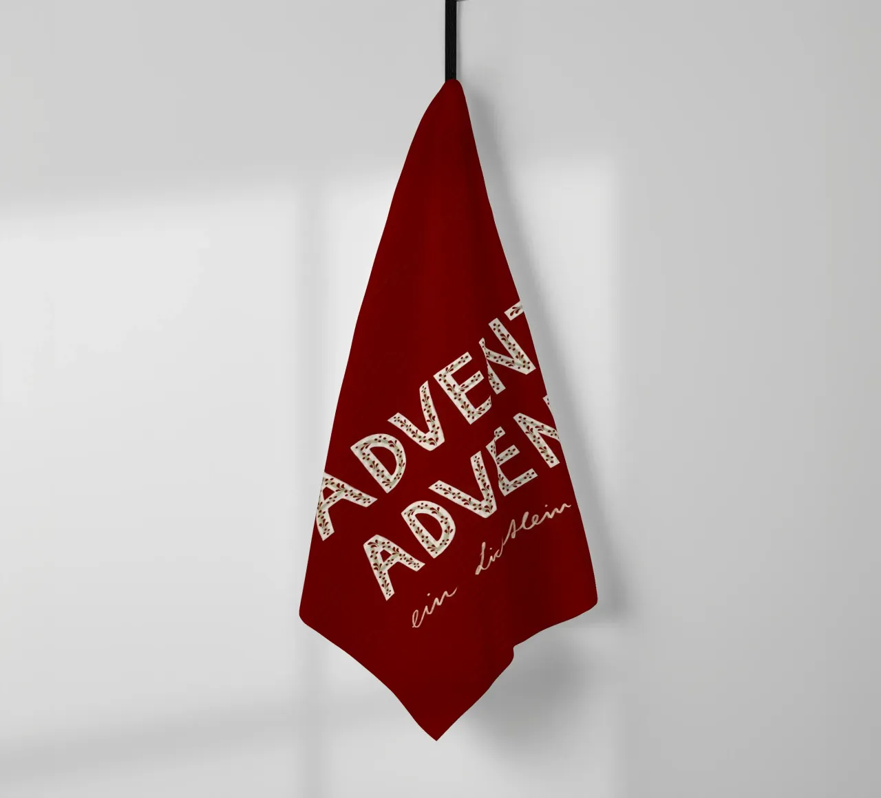 Advent, Advent, ein Lichtlein brennt Rot Geschirrtuch von Sophie Augustin Illustration
