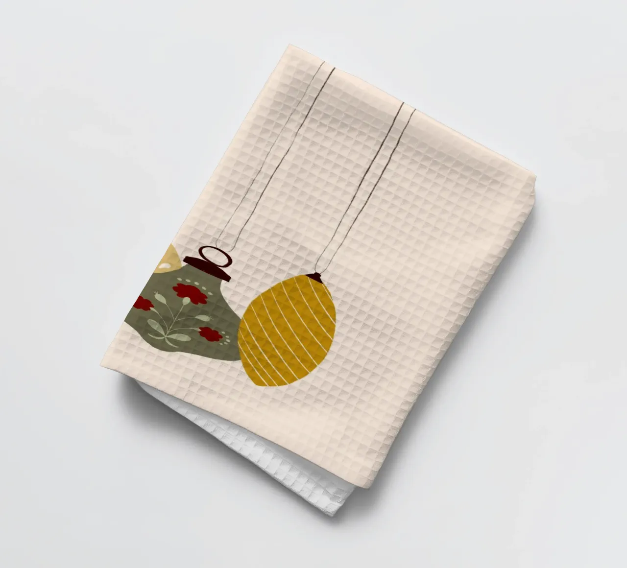 Boules d'arbre Folklore Jaune torchon de Sophie Augustin Illustration