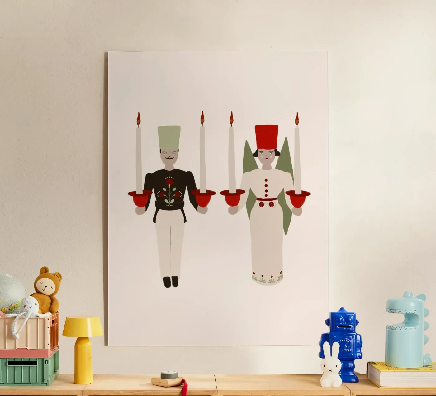 Candeliere angelo e minatore plexiglass da Sophie Augustin Illustration