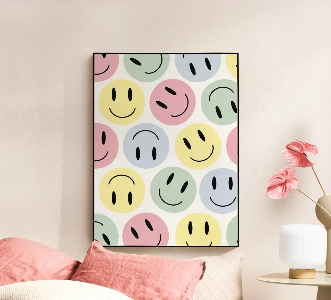 Pastel Happy Faces Acryl-Glas von Tiny Wonder Co.