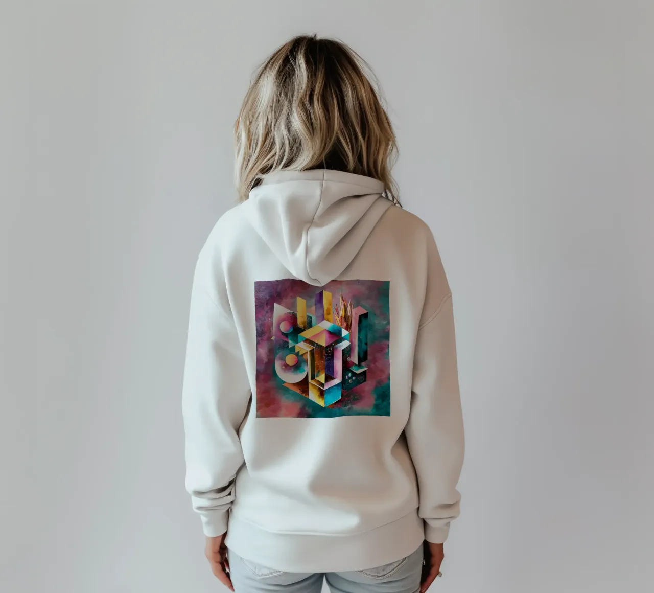 Geometry Abstract Color felpa con cappuccio da dinem